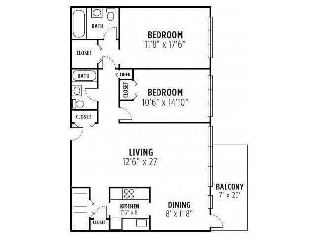 2 Bedroom - Plan 1